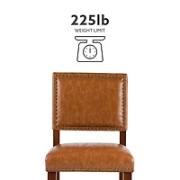 Brown Faux Leather Square Classic Counter Stool