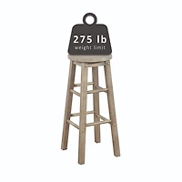 Rustic Wood Pub Classic Backless Bar Stool