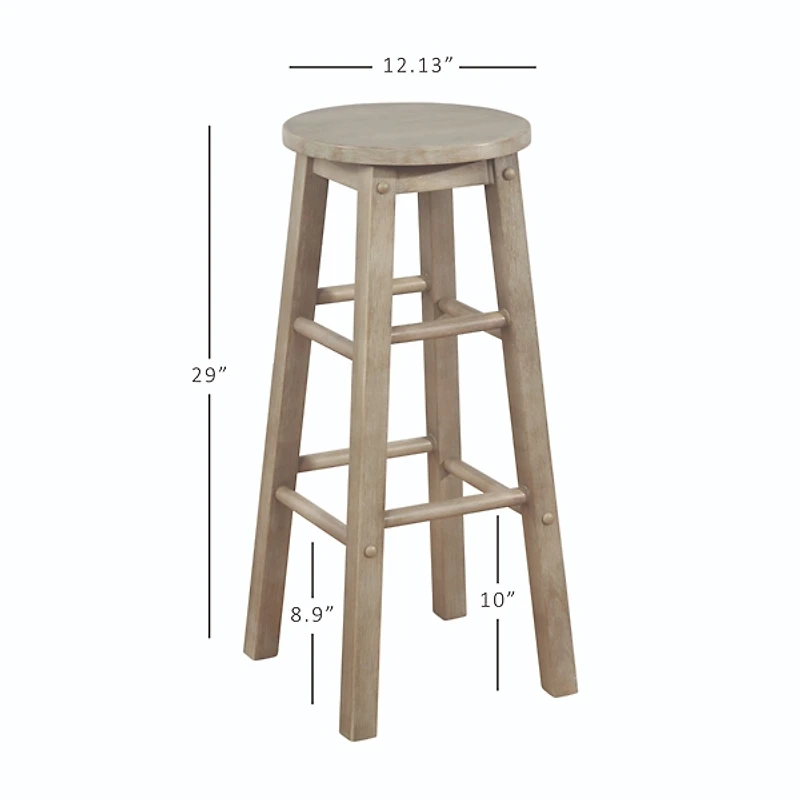 Rustic Wood Pub Classic Backless Bar Stool