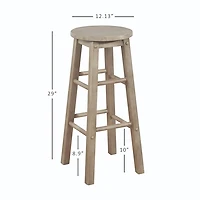 Rustic Wood Pub Classic Backless Bar Stool