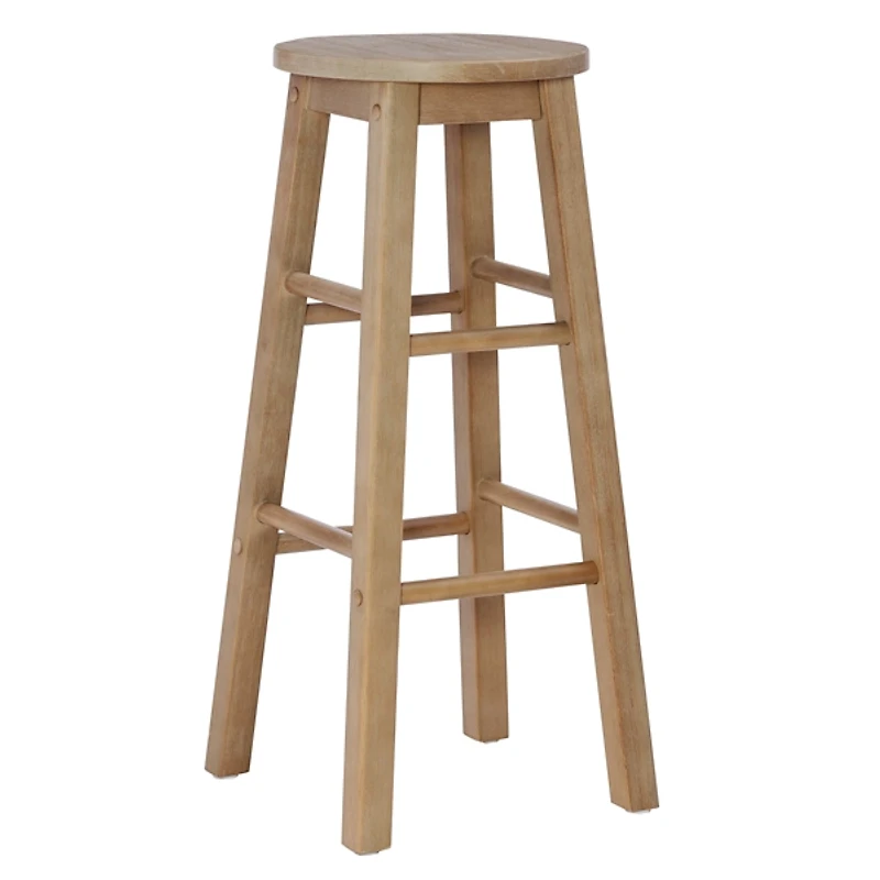 Rustic Wood Pub Classic Backless Bar Stool