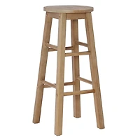 Rustic Wood Pub Classic Backless Bar Stool