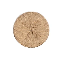 Black Wood Seagrass Seat Swivel Counter Stool