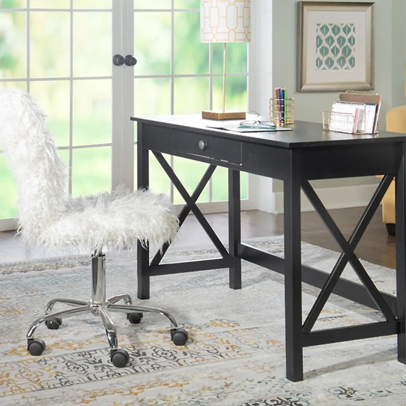 Black Wood X-Sides Desk