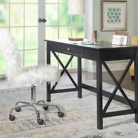 Black Wood X-Sides Desk