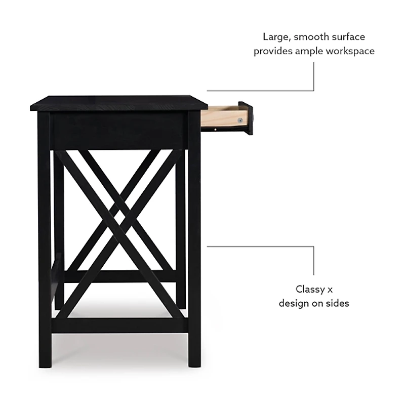 Black Wood X-Sides Desk