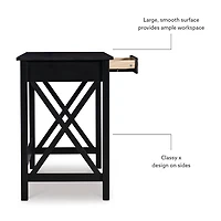 Black Wood X-Sides Desk