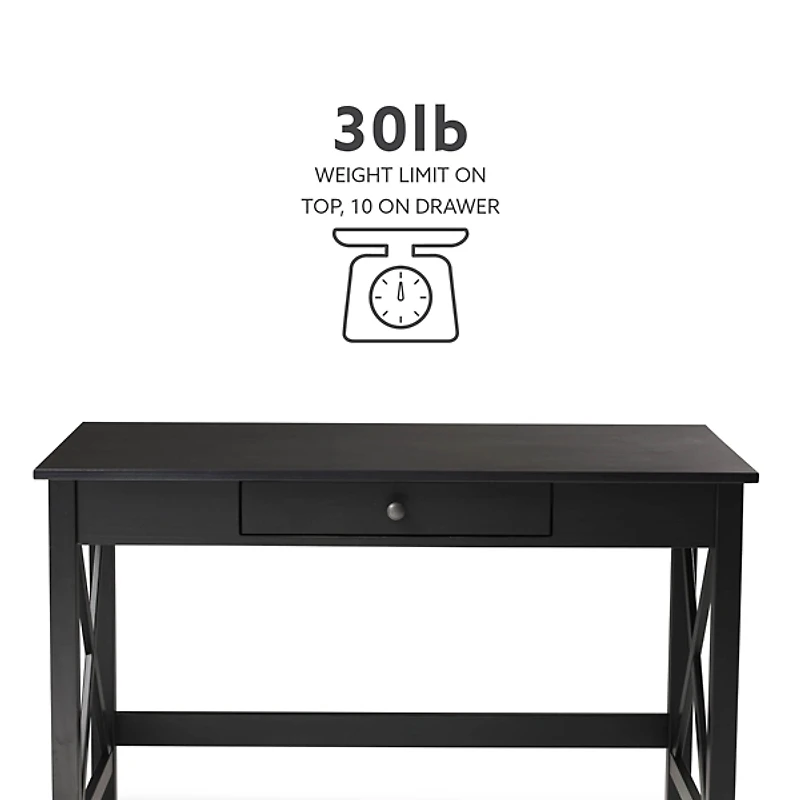 Black Wood X-Sides Desk