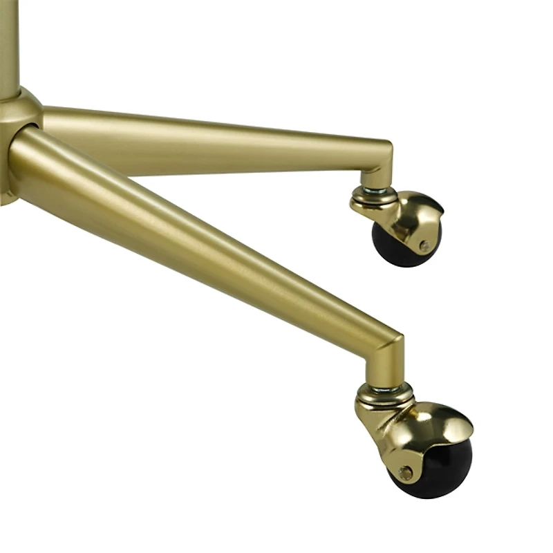 Cream Upholstered Tufted Swivel Office Chair