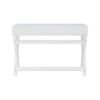 White Wood 2-Drawer X-Frame Desk