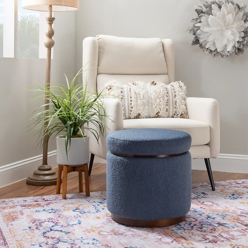 Sherpa Upholstered Storage Ottoman