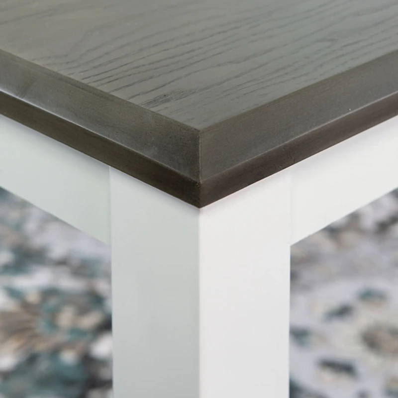 Gray and White Two-Toned Wood Dining Table