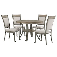Gray Wood and Upholstered Chairs 5-pc. Dining Set