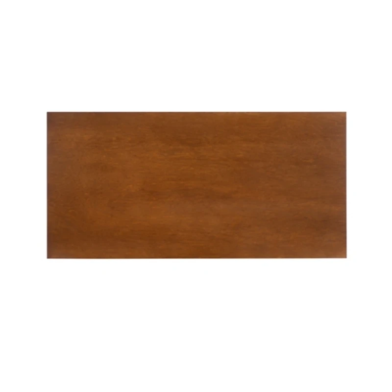 Brown Wood Slatted Bottom Shelf Coffee Table