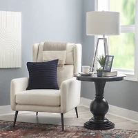 Wood Round Base Side Table