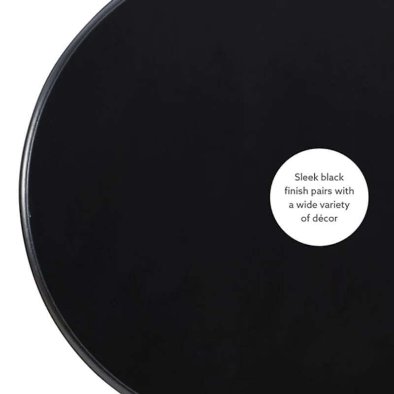 Wood Round Base Side Table