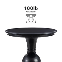 Wood Round Base Side Table