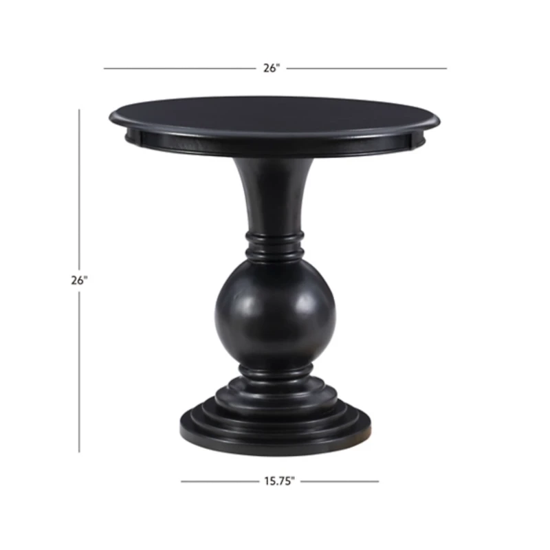 Wood Round Base Side Table