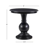 Wood Round Base Side Table