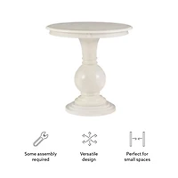 Wood Round Base Side Table