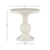 Wood Round Base Side Table