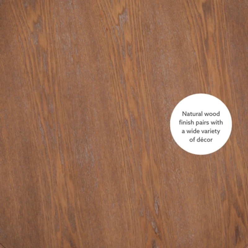 Brown Wood Round Base Side Table