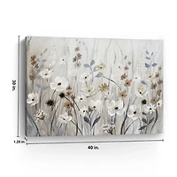 Misty Meadow Field Large Canvas Art Print