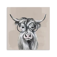 Neutral Cow Glasses Giclee Canvas Art Print
