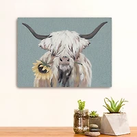 Ellie with a Sunflower Canvas Art Print, 24x18 in.