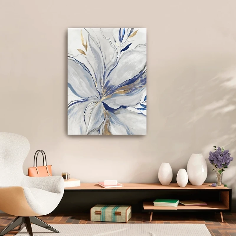 Gold Charcoal Bloom Canvas Art Print, 24x32 in.