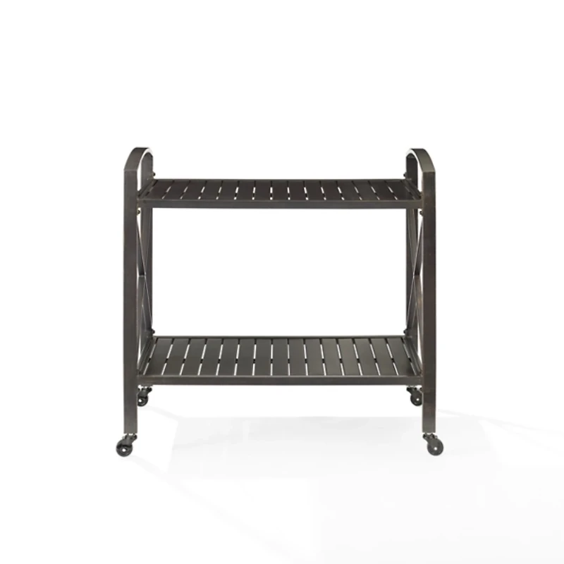 Bronze Metal 2-Tier Outdoor Bar Cart