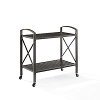 Bronze Metal 2-Tier Outdoor Bar Cart