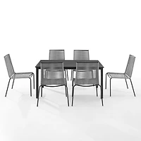 Black and Gray Rope 7-pc. Outdoor Dining Set