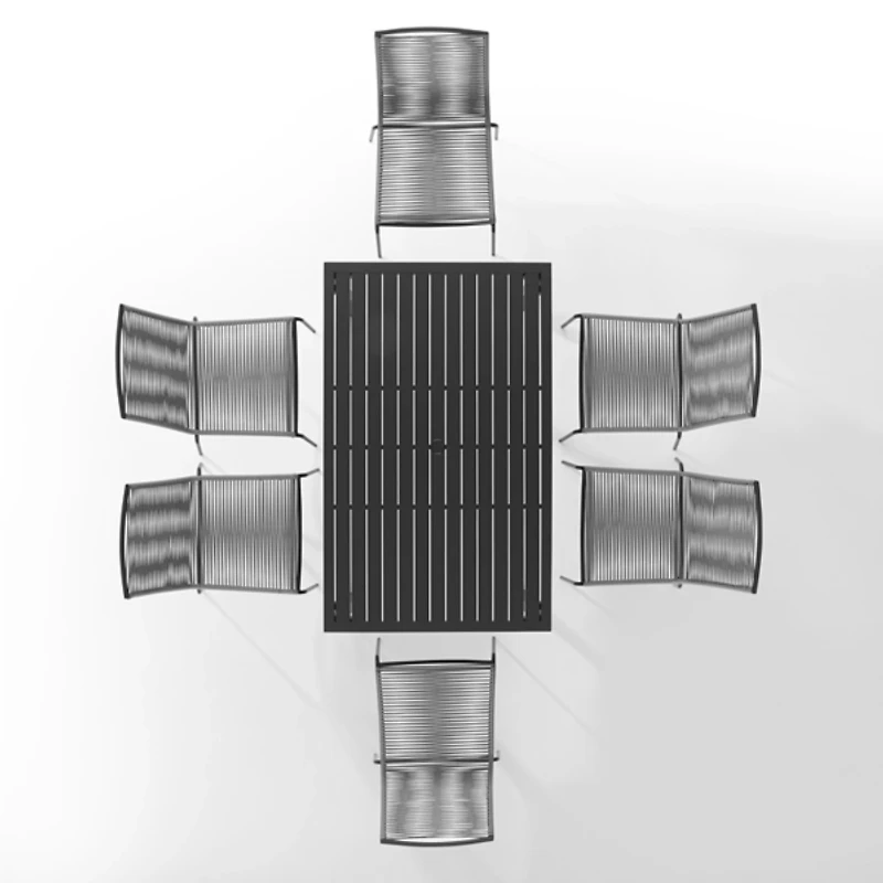 Black and Gray Rope 7-pc. Outdoor Dining Set