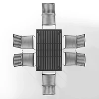 Black and Gray Rope 7-pc. Outdoor Dining Set
