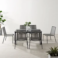 Black and Gray Rope 7-pc. Outdoor Dining Set