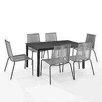 Black and Gray Rope 7-pc. Outdoor Dining Set