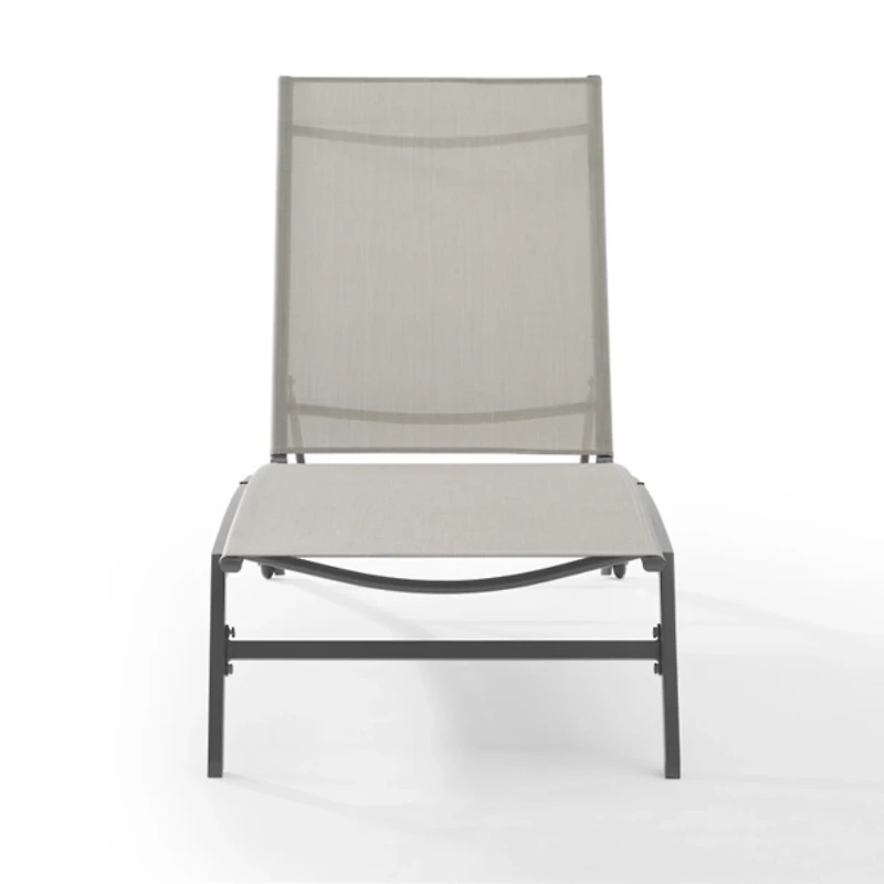Gibson Gray Mesh Outdoor Loungers, Set of 2