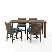 Navy Blue Wicker 5-pc. Outdoor Dining Set