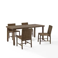 Navy Blue Wicker 5-pc. Outdoor Dining Set