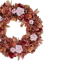 Pink Wooden Floral Spring Wreath