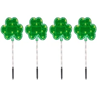 LED Shamrock Outdoor Lawn Stakes, Set of 4