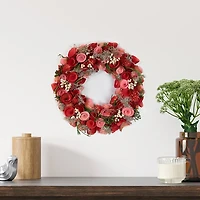 Pink and Red Roses Valentine's Wreath