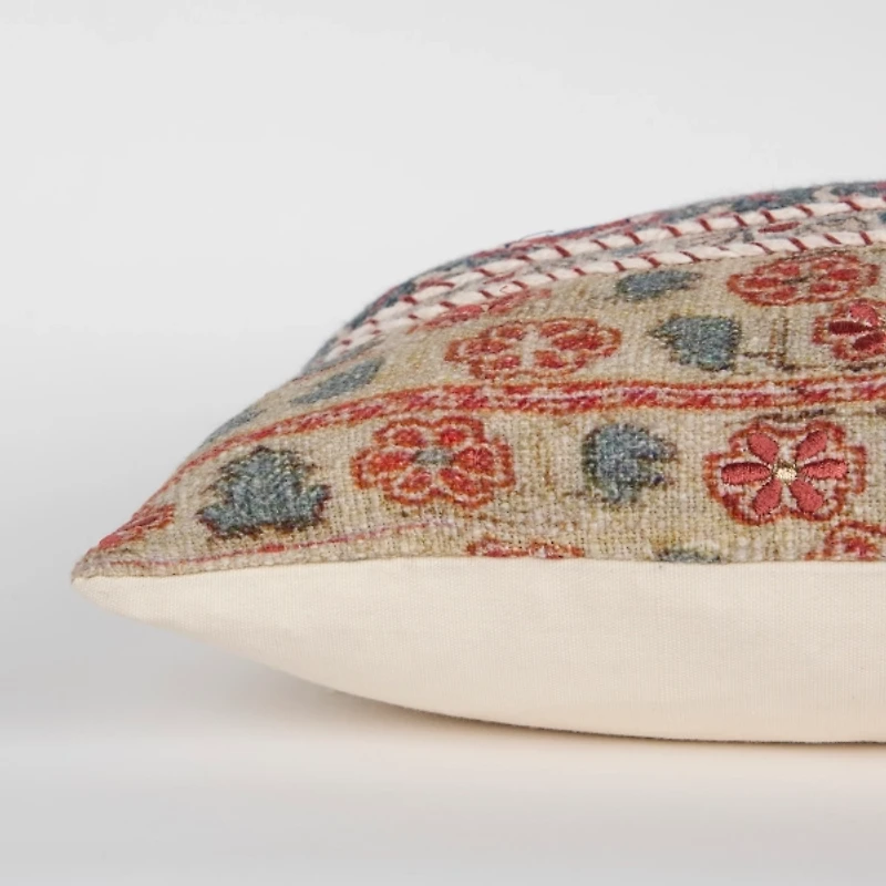 Vintage Prints Cotton Lumbar Pillow