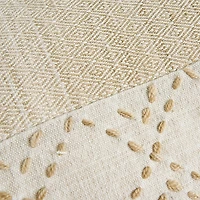 Natural Kantha Stitch Recycled Throw Pillow