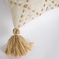 Natural Kantha Stitch Recycled Throw Pillow