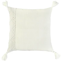 Ivory Kantha Stitch Recycled Throw Pillow