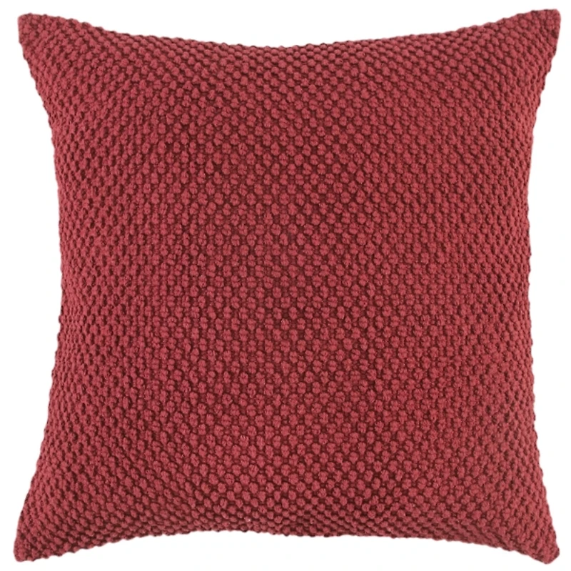 Burgundy Woven Nubby Pillow