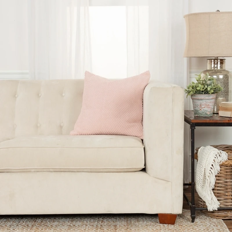 Blush Woven Nubby Pillow