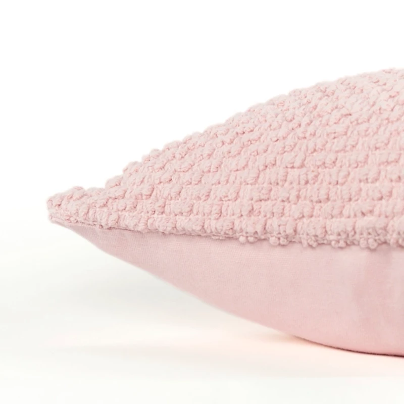 Blush Woven Nubby Pillow